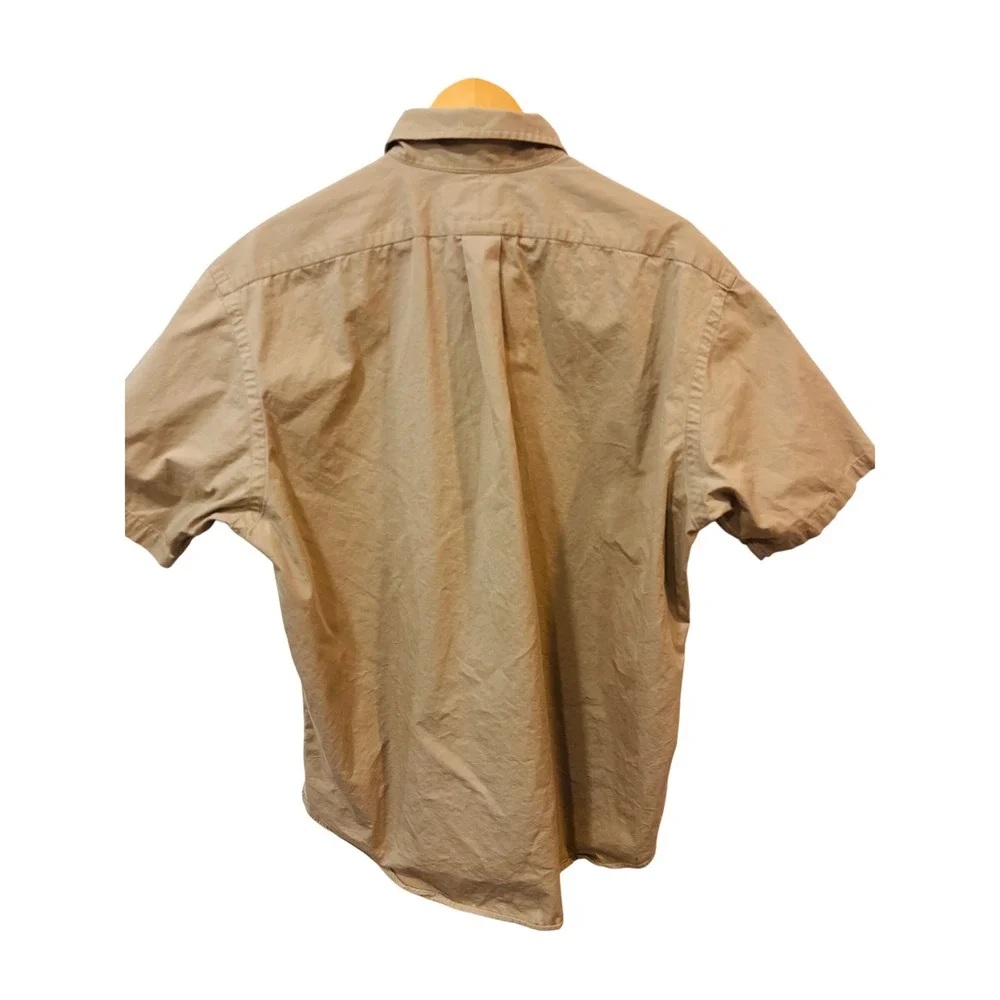 Polo Ralph Lauren Blake Mens Large Khaki Tan Short Sleeve Button Cotton Shirt